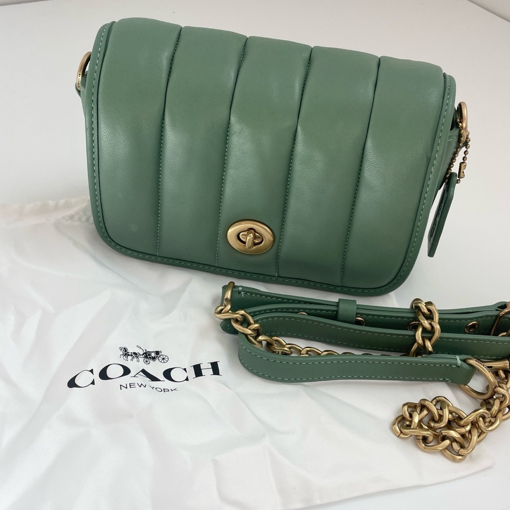 Coach - Quilted Dinky 18 in Washed Green